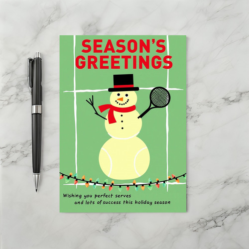 Tennis Snowman Holiday Card