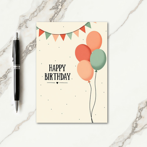 Terracotta Birthday Pennants Card