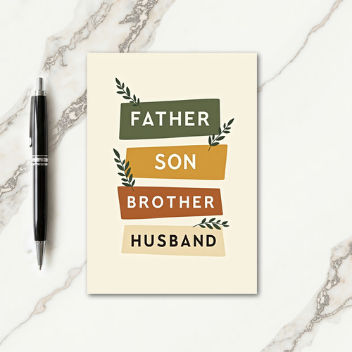 Terracotta Father Son Art Card