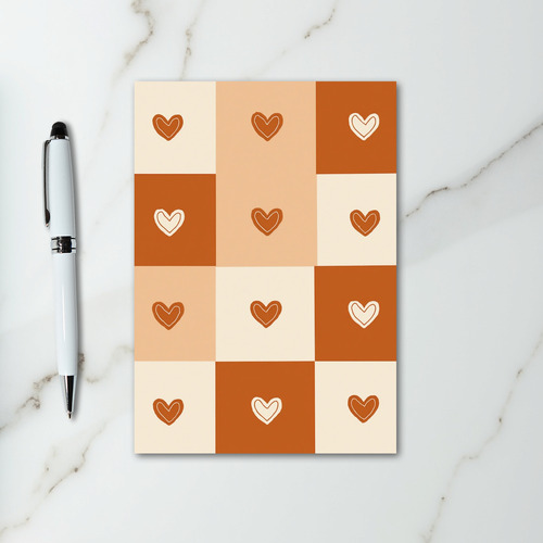 Terracotta Hearts Pattern Card