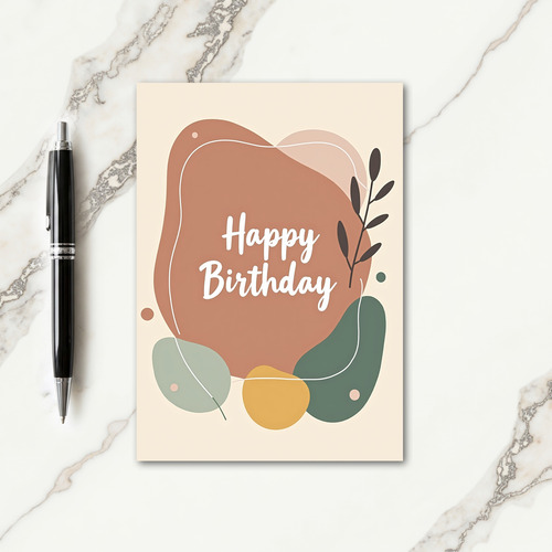 Terracotta Organic Birthday Card