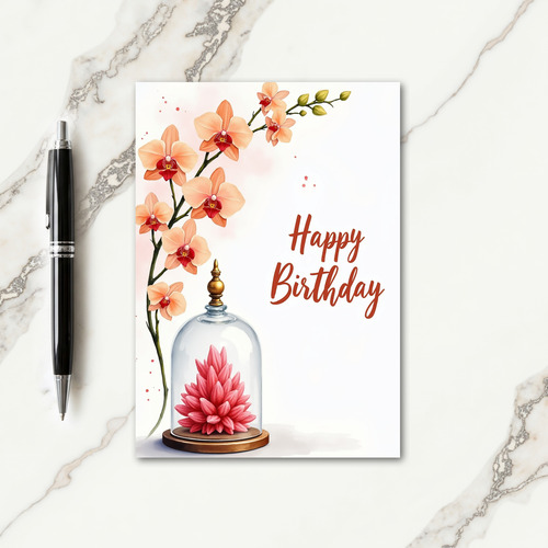 Terracotta Script Birthday Card