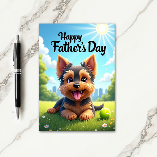 Terrier Fathers Day Fun In Sun Card