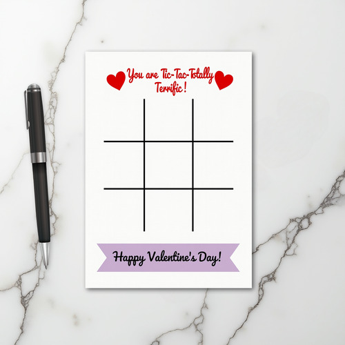 Terrific Valentine Tic Tac Toe Card