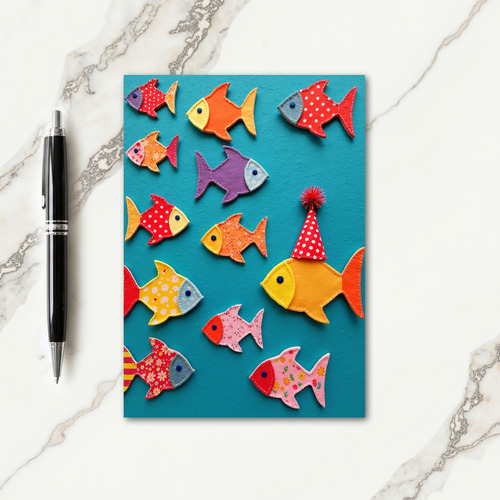Textile Aquatic Birthday Card