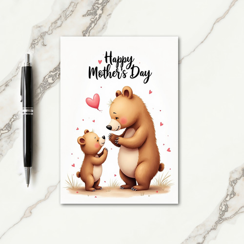 Textured Bears Happy Mothers Day Card
