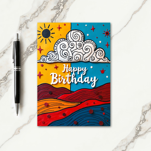 Textured Cloud Birthday Card