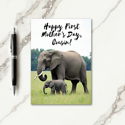 Textured Elephant Family Card