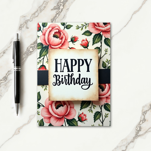 Textured Floral Birthday Card