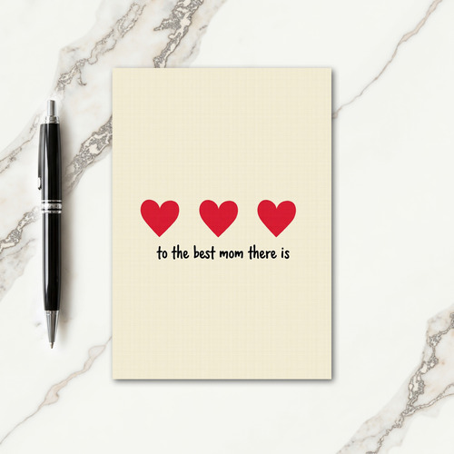 Textured Hearts Mom Card