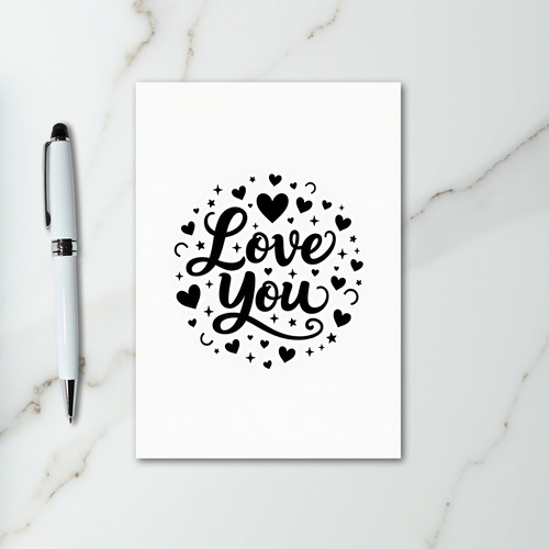 Textured Hearts Stars Love You Card