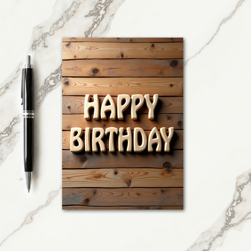 Textured Plank Birthday Card