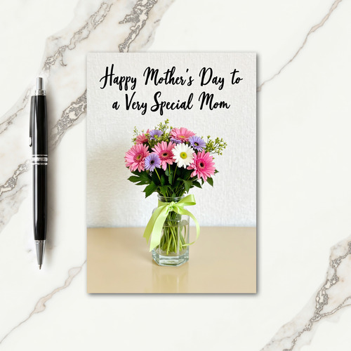 Textured White Floral Card