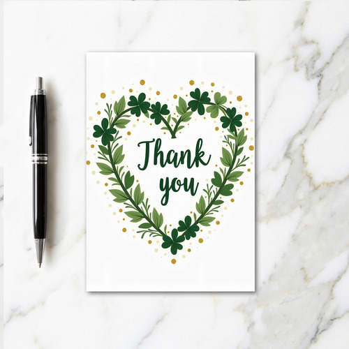 Thank You Green Heart Art Card
