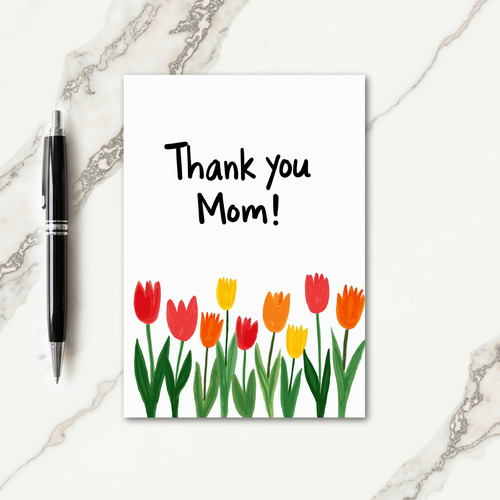 Thank You Mom Tulip Art Card