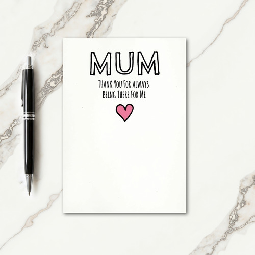 Thank You Mum Simple Love Card