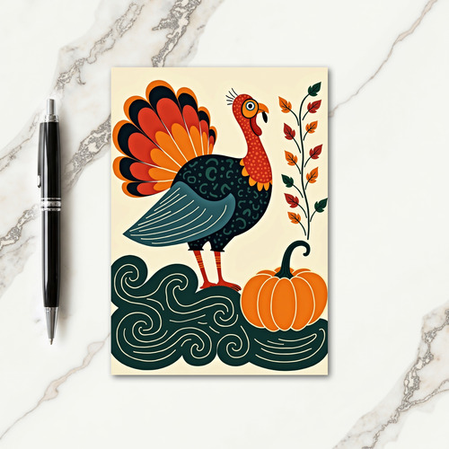 Thankful Autumn Fowl Card