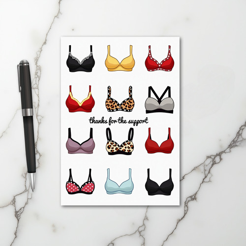 Thanks For The Support Bra Card