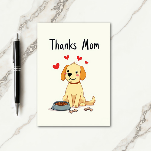 Thanks Mom Dog Illustration Card