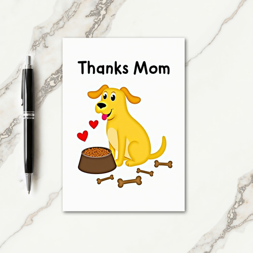 Thanks Mom Golden Dog Art Card