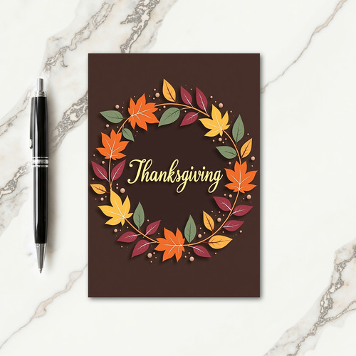 Thanksgiving Autumn Leaves Card
