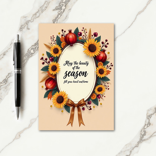 Thanksgiving Beauty Wreath Card