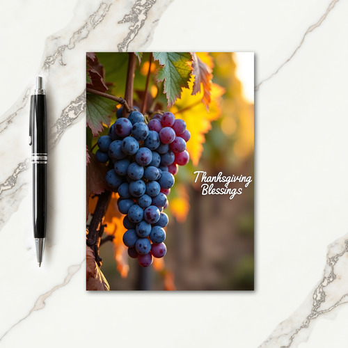 Thanksgiving Blessings Grapes Card