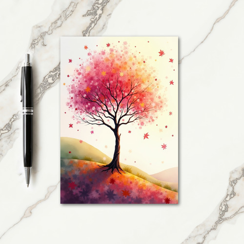Thanksgiving Falling Leaves Card thumbnail