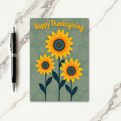 Thanksgiving Floral Greeting Card thumbnail