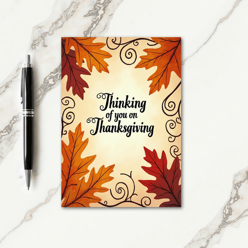 Thanksgiving Thoughts Leaf Card