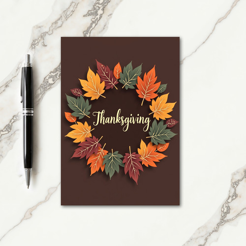 Thanksgiving Wreath Of Fall Card