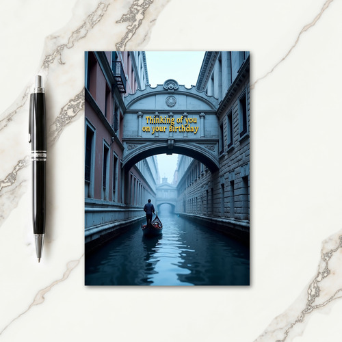 Thinking Of You Canal Birthday Card