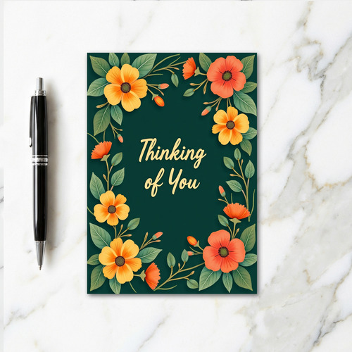 Thinking Of You Floral Art Card