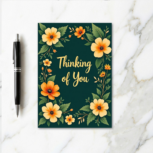 Thinking Of You Floral Frame Card