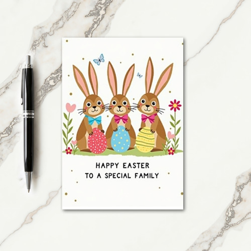 Three Bunnies Happy Season Card