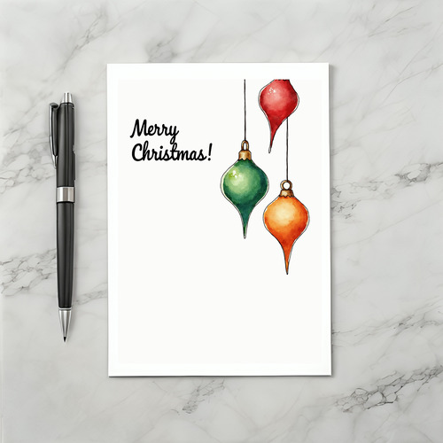 Three Christmas Ornaments Hanging Card