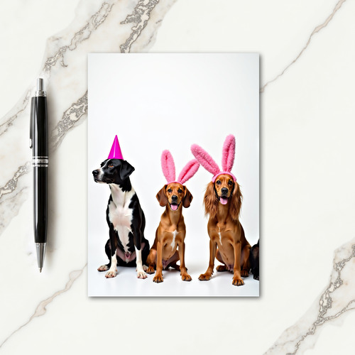 Three Cute Dogs Party Card