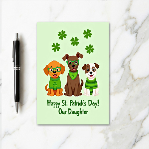 Three Dogs St Patricks Day Card