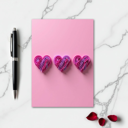 Three Hearts Love Art Card