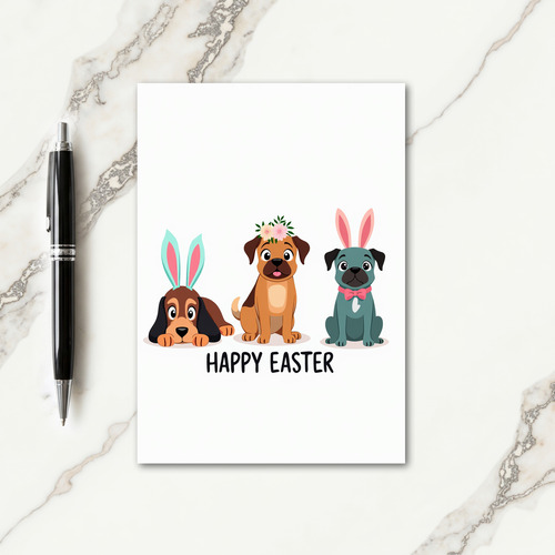 Three Puppy Easter Card