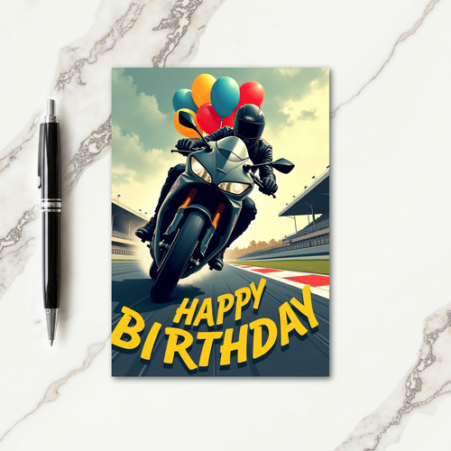 Thrilling Bike Race Card