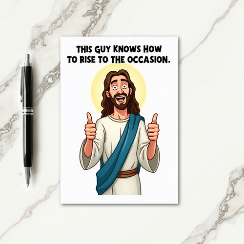 Thumbs Up Approval Figure Card