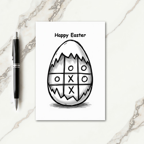 Tic Tac Toe Easter Egg Card