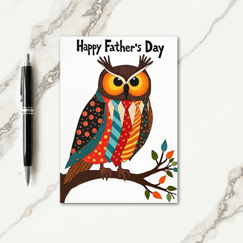 Tie Owl Sweet Fathers Day Card