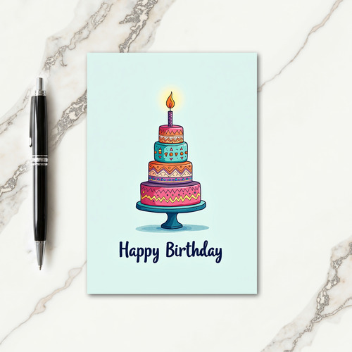 Tiered Birthday Cake Card