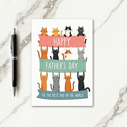 Tiered Cats Fathers Day Image Card