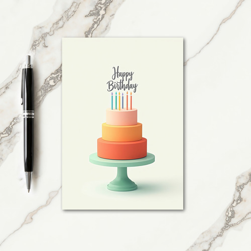 Tiered Pastel Birthday Card