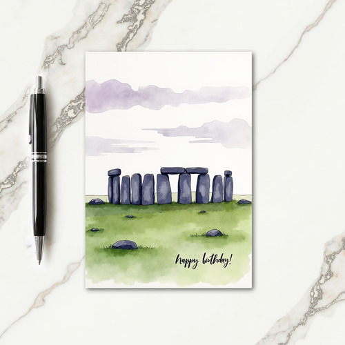 Timeless Birthday Ancient Stones Card