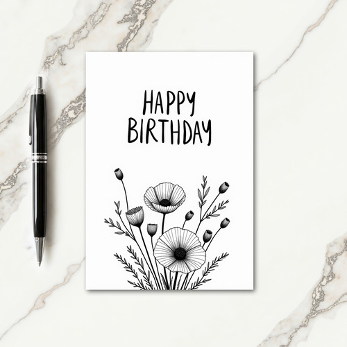 Timeless Script Birthday Card