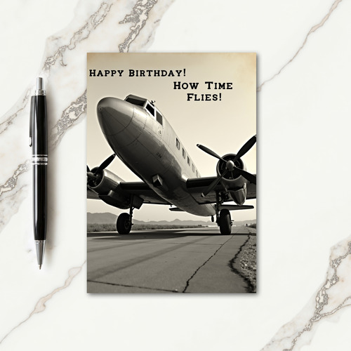 Timeless Vintage Plane Card